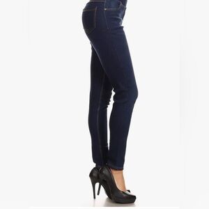 Women’s Stretch Pull-on Jegging Jeans Dark Blue Pockets sz S EUC Comfy